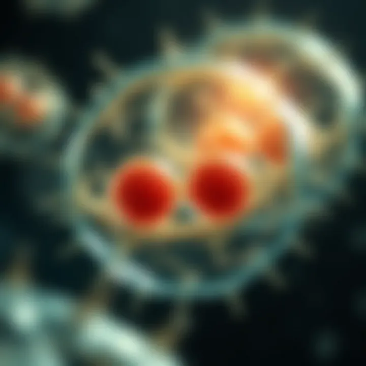 Diagram depicting the division of a prokaryotic cell membrane and cytoplasm resulting in two identical daughter cells