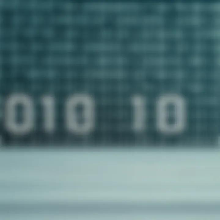 Illustration showing the binary digits representing decimal values from one to ten arranged in a clear table format