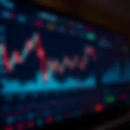 Graph showing trading performance on a digital dashboard with real-time data
