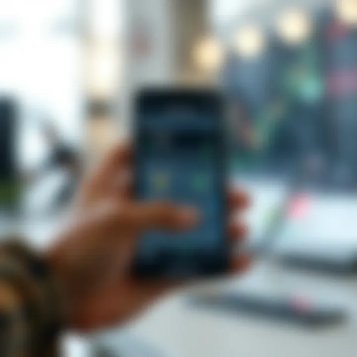 Key Features of Leading Trading Apps in India User interface showcasing key features of a top trading application on a smartphone