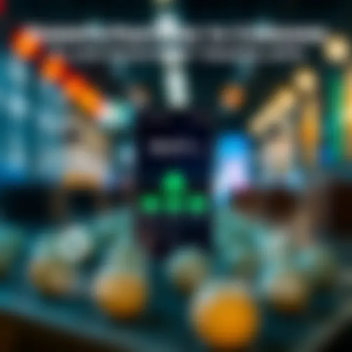 Illustration showing key features of trading apps like security, low fees, and ease of use