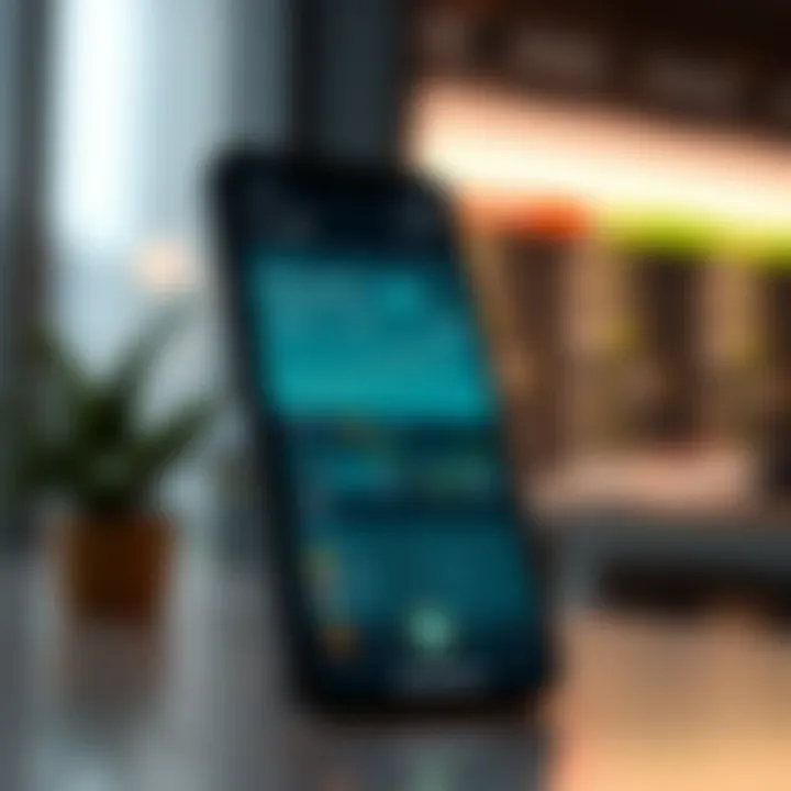 Smartphone displaying a low investment trading app interface with charts and portfolio overview