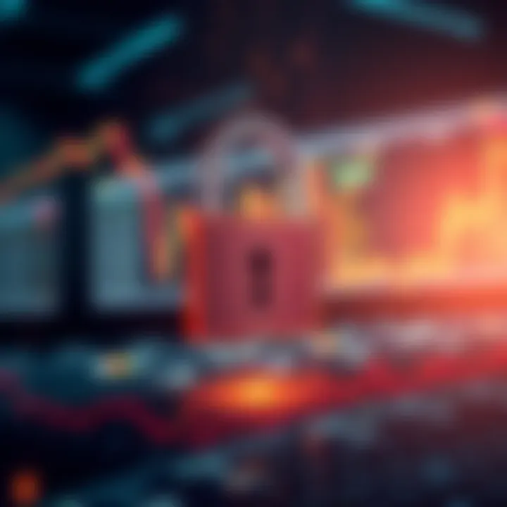 Secure digital lock symbolizing advanced security features in online trading platforms