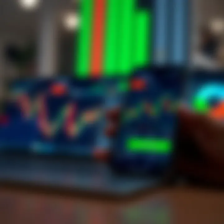 Mobile screen displaying a user-friendly trading app interface with stock charts and market data