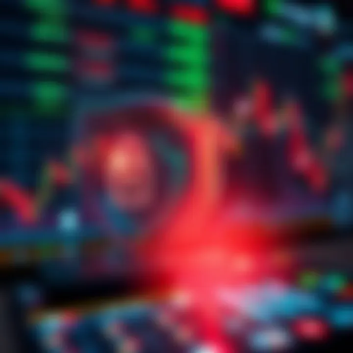 Illustration of secure trading environment with digital shield and currency symbols