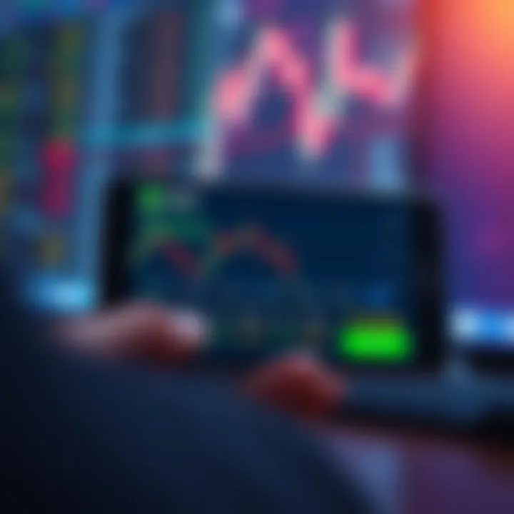 Mobile screen displaying a commodity trading app interface with charts for gold and silver prices