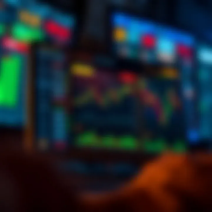 User interface of a popular Indian trading app showing stock charts and market trends