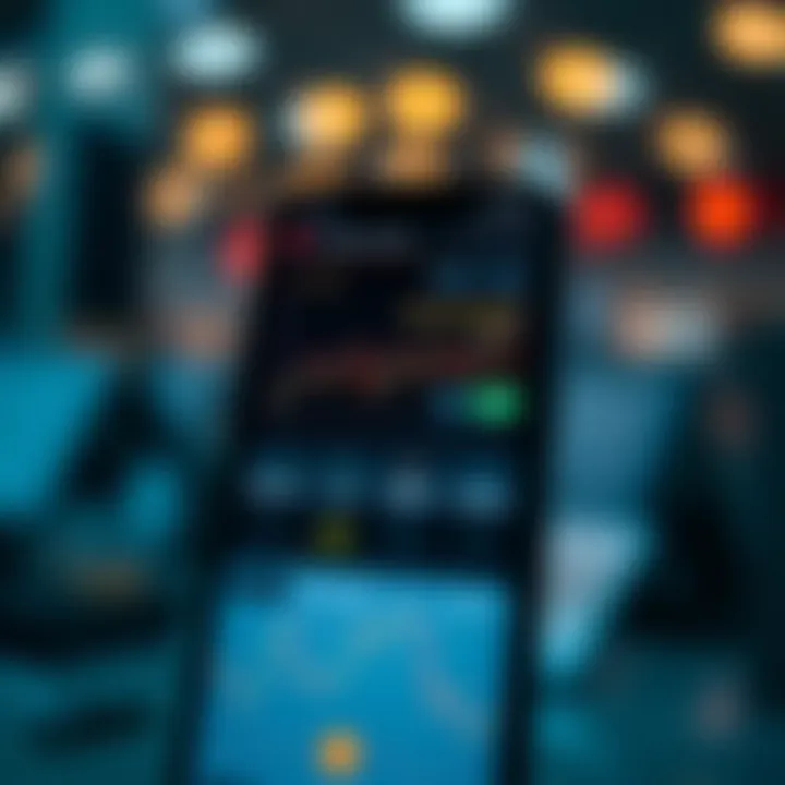 Mobile screen showing the interface of a modern trading app with charts and investment options
