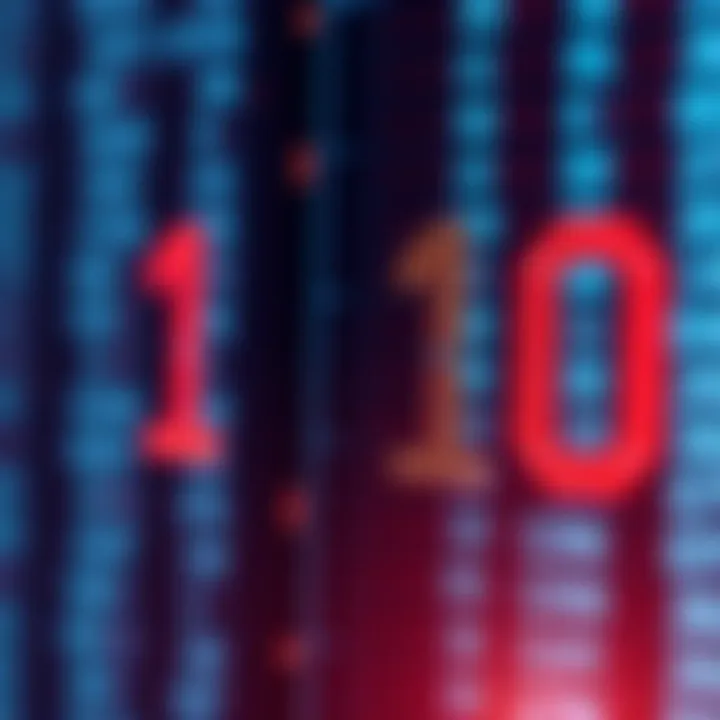 Diagram illustrating binary digits as two distinct symbols used in digital data encoding