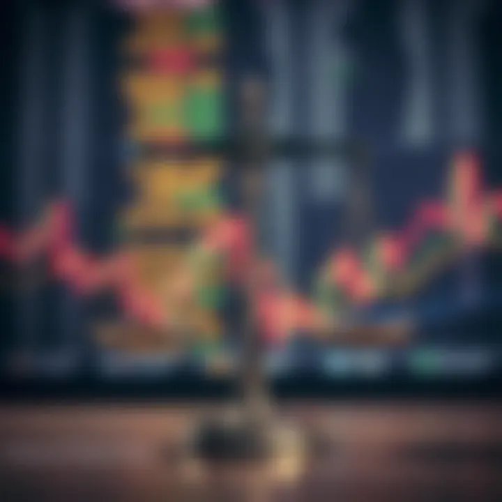 Conceptual illustration of legal scales balancing trading risks and regulations