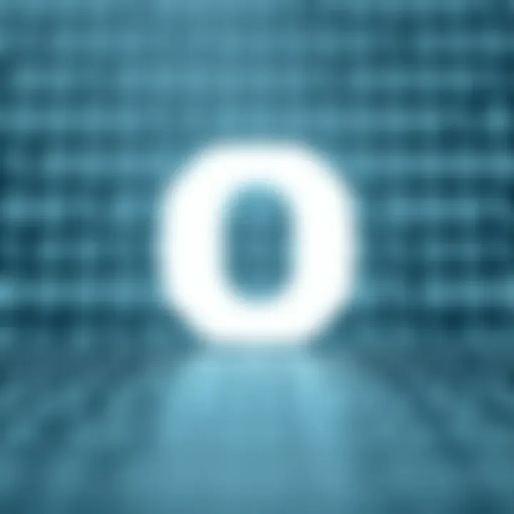 Diagram illustrating the structure of binary digits showing zero and one in sequence