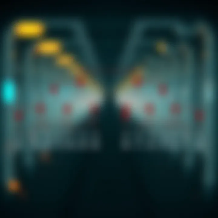 Diagram of a binary search tree illustrating node arrangement and search paths